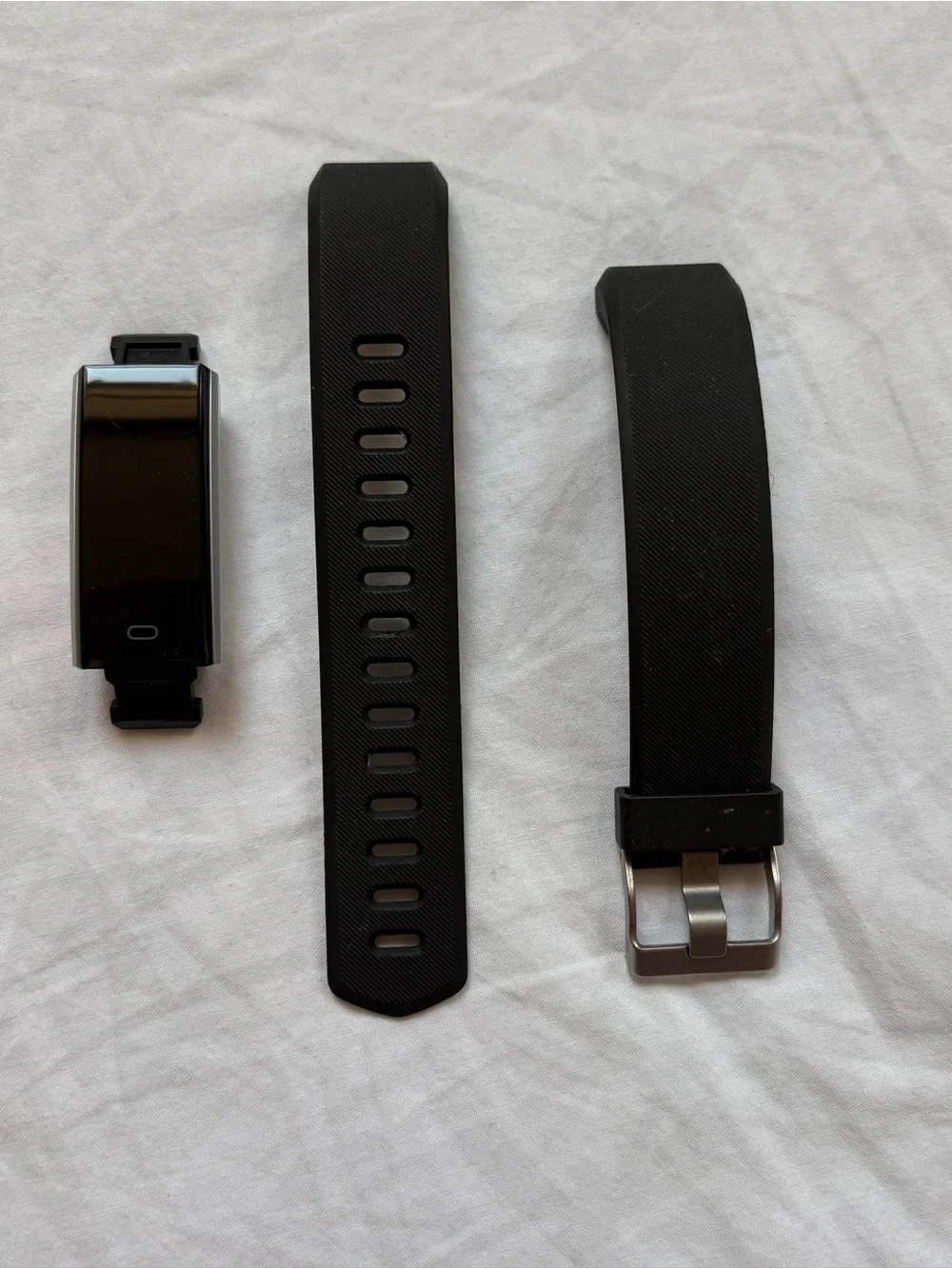 Black HR Fitness ID115PLUS Tracker Watch with Black Strap * Working
